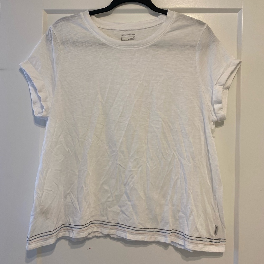 BNWOT Eddie Bauer Oversized White T-Shirt